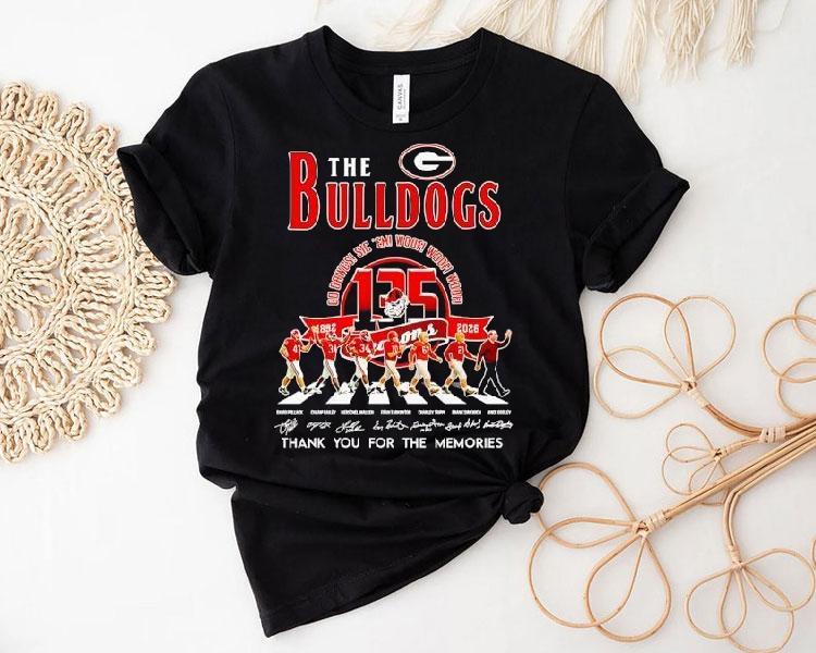 The Georgia Bulldogs Go Dawgs Sic 'em Woof Woof Woof Thank For The Memories Signatures Shirt