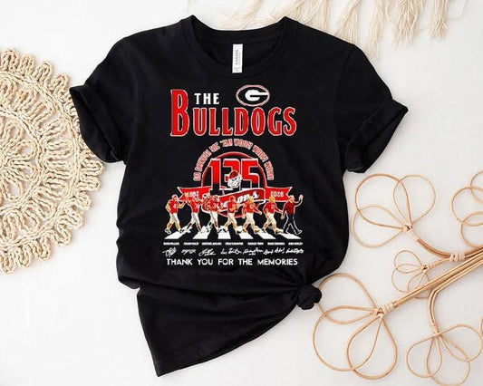 The Georgia Bulldogs Go Dawgs Sic 'em Woof Woof Woof Thank For The Memories Signatures Shirt