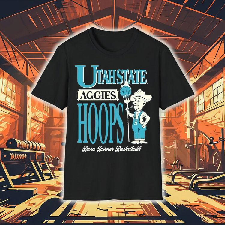 Utah State Aggies Barn Burner Farmer Hoops Shirt