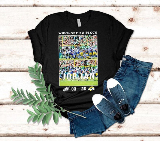 Walk-off Fg Block Jordan Philadelphia Eagles Vs Los Angeles Rams 33-26 Football Shirt
