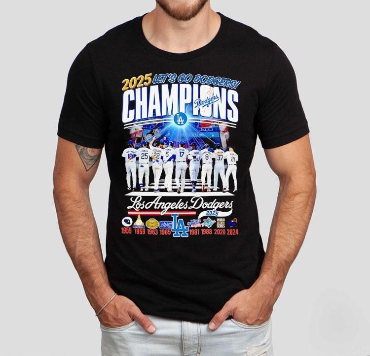 2025 Lets Go Dodgers Champions National League Los Angeles Dodgers Shirt