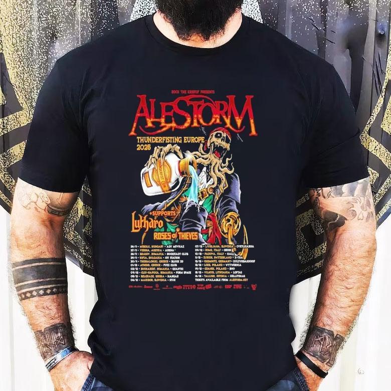 Alestorm East Thunderfisting European Tour 2025 Shirt