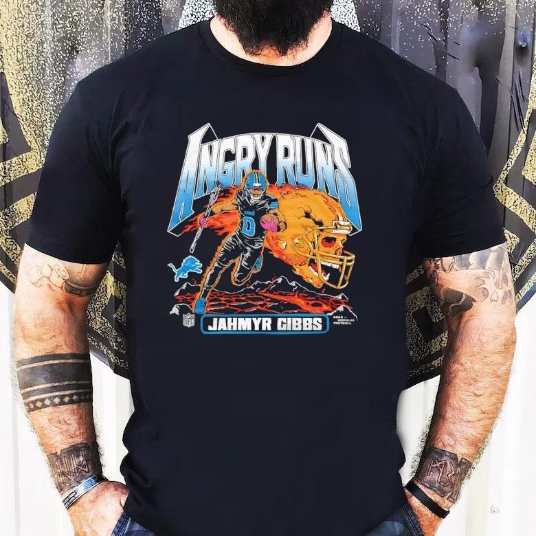 Angry Runs Jahmyr Gibbs Detroit Lions 2025 Shirt