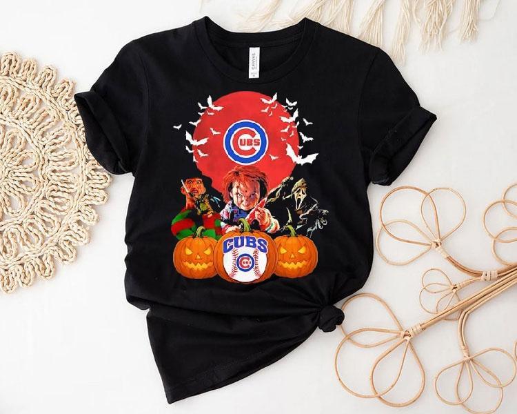 Chicago Cubs Chucky Freddy Krueger And Ghostface Horror Movie Halloween Shirt
