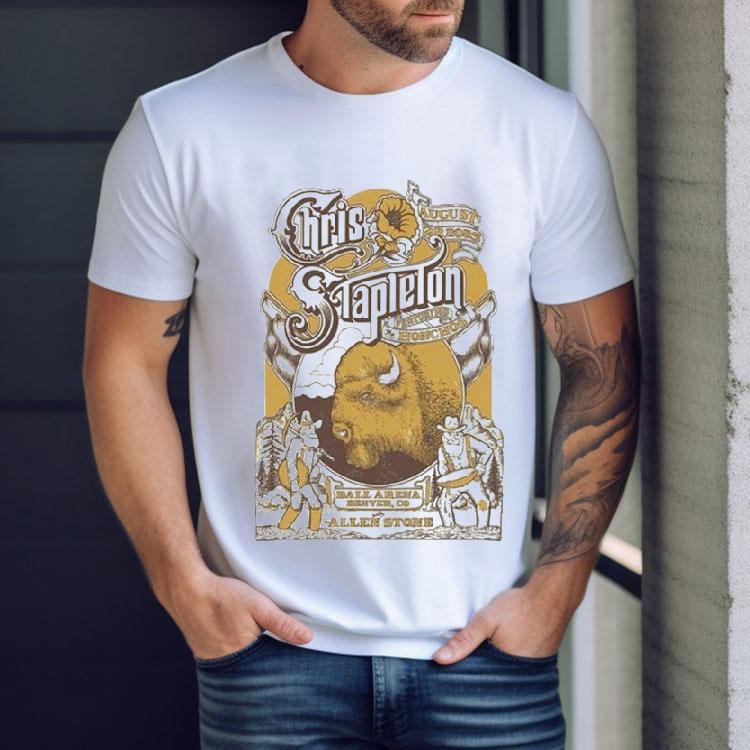 Chris Stapleton Aug 22 2025 Ball Arena In Denver Co Buffalo Bison Shirt
