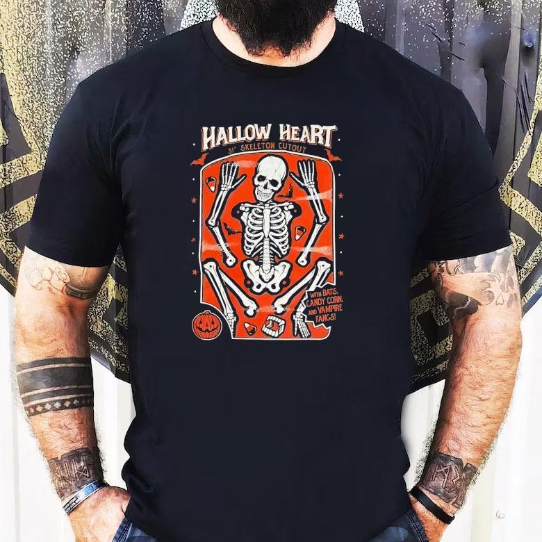 Hallow Heart 31th Skeleton Cut Out Halloween Shirt