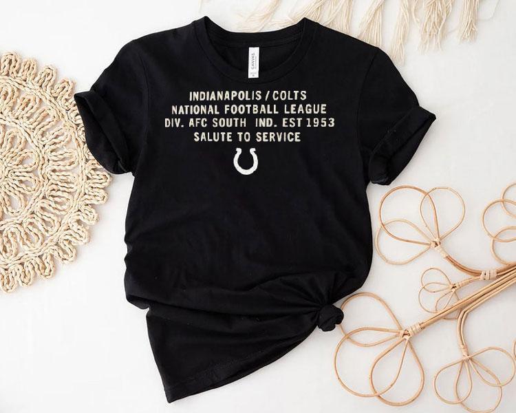 Indianapolis Colts National Football League Div Afc South Ind Est 1953 Salute To Service Shirt