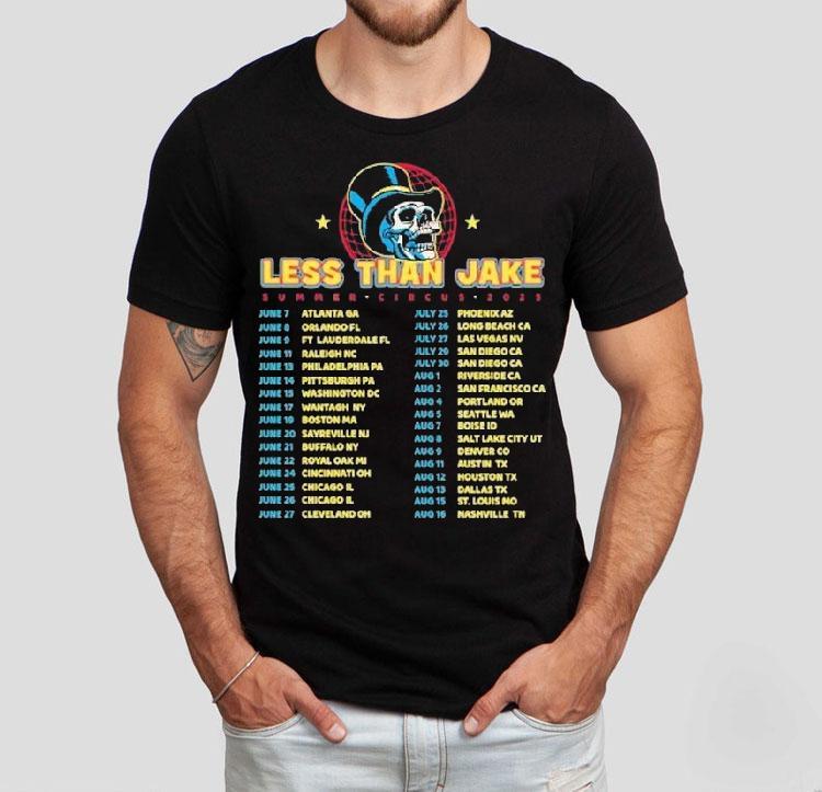 Less Than Jake Summer Circus 2025 Tour Dates Skull Globe Shirt