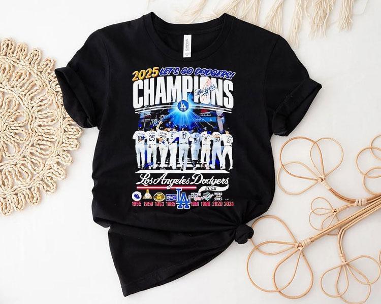 Los Angeles Dodgers Let’s Go Dodgers Baseball National League Champions 2025 Shirt
