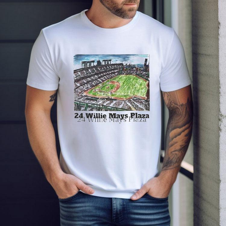 Oracle Park Sketch San Francisco Giants 24 Willie Mays Plaza Shirt