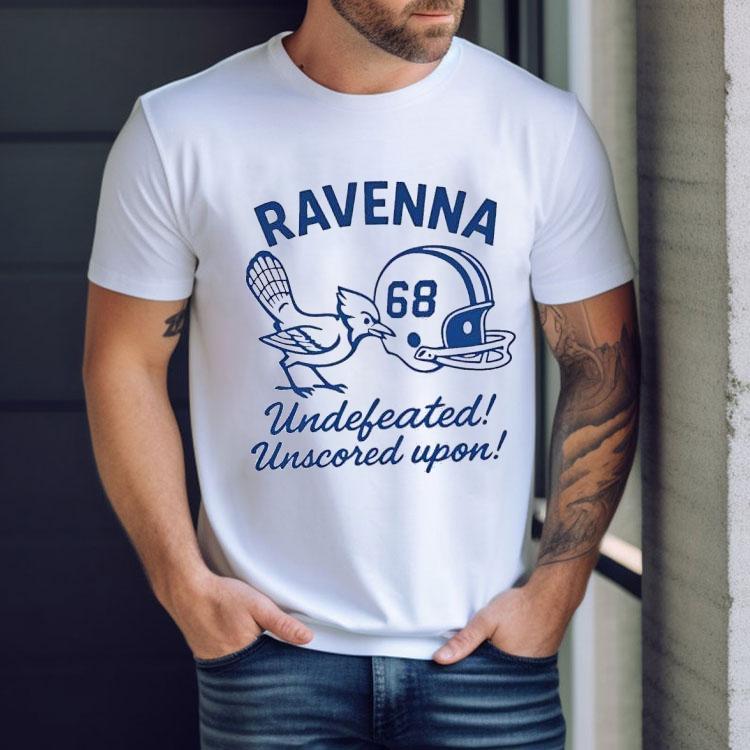 Ravenna Football Helmet Undefeated Unscored Upon 1968 Shirt
