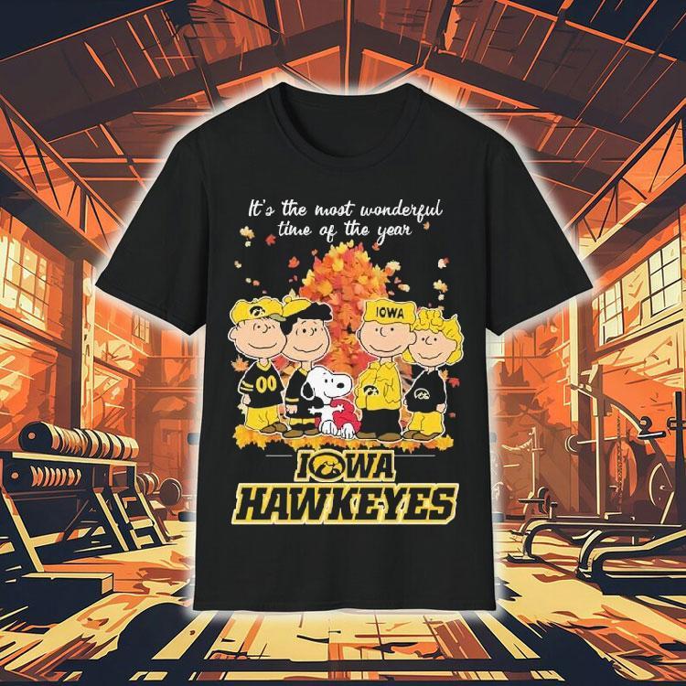 Snoopy And Friends The Peanuts Iowa Hawkeyes It's The Most Wonderful Time Of The Year Shirt