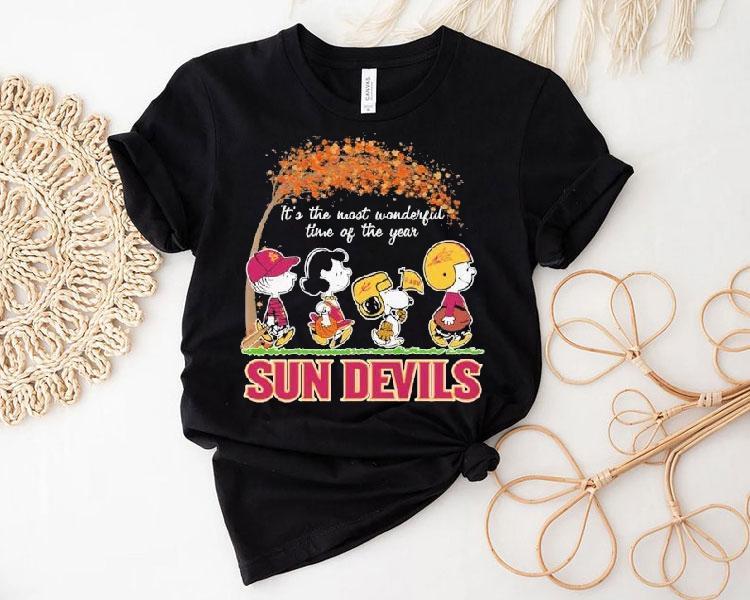 Snoopy The Peanuts Arizona State Sun Devils It's The Most Wonderful Time Of The Year Shirt