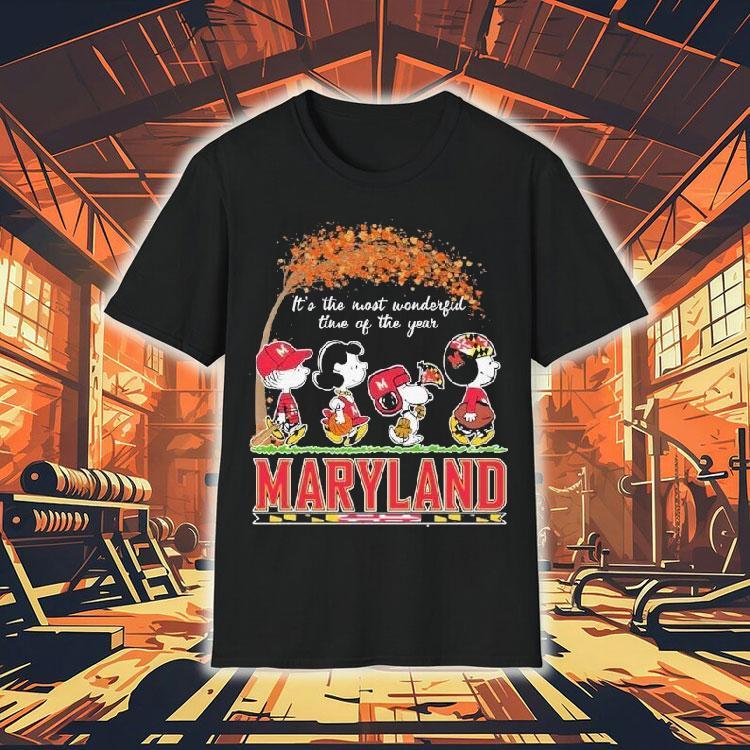 Snoopy The Peanuts Maryland Terrapins It's The Most Wonderful Time Of The Year Shirt