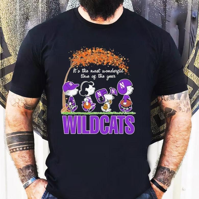 Snoopy The Peanuts Northwestern Wildcats It's The Most Wonderful Time Of The Year Shirt