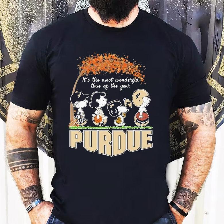 Snoopy The Peanuts Purdue Boilermakers It's The Most Wonderful Time Of The Year Shirt