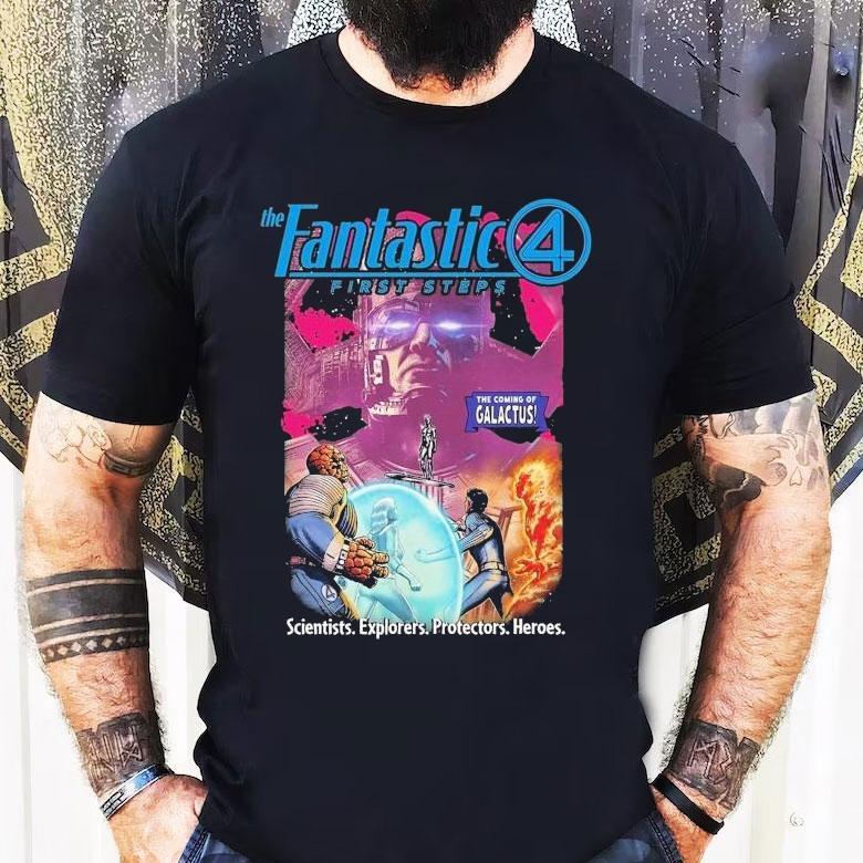 The Coming Of Galactus The Fantastic 4 First Steps Scientists Explorers Protectors Heroes Shirt
