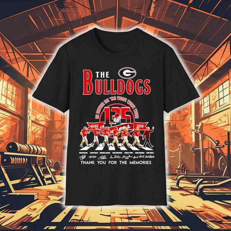 The Georgia Bulldogs Go Dawgs Sic 'em Woof Woof Woof Thank For The Memories Signatures Shirt