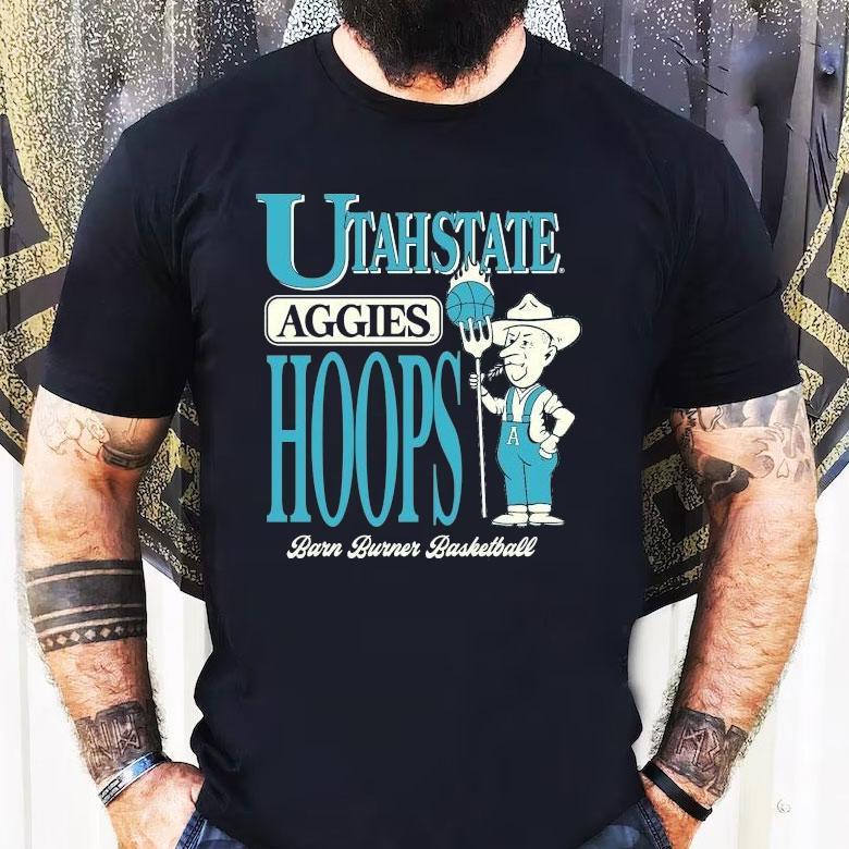 Utah State Aggies Barn Burner Farmer Hoops Shirt