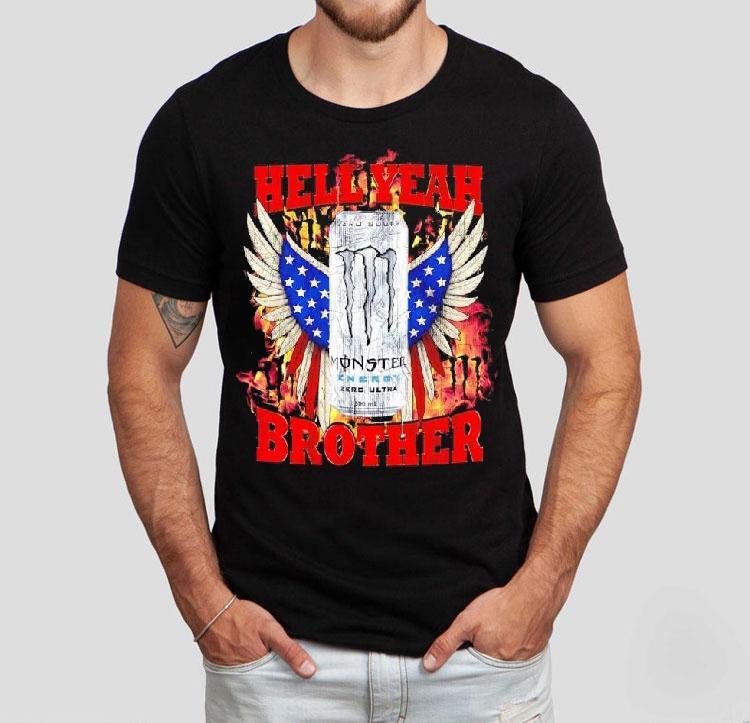Zero Sugar White Monster Hell Yeah Brother Eagles Wings America Shirt