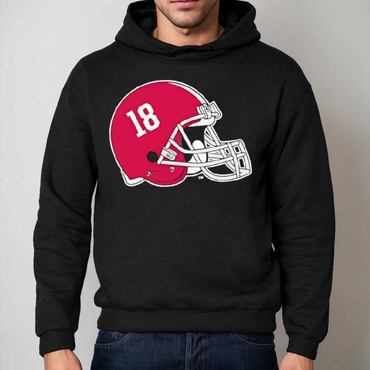 Alabama Crimson Tide Helmet Number 18 Shirt