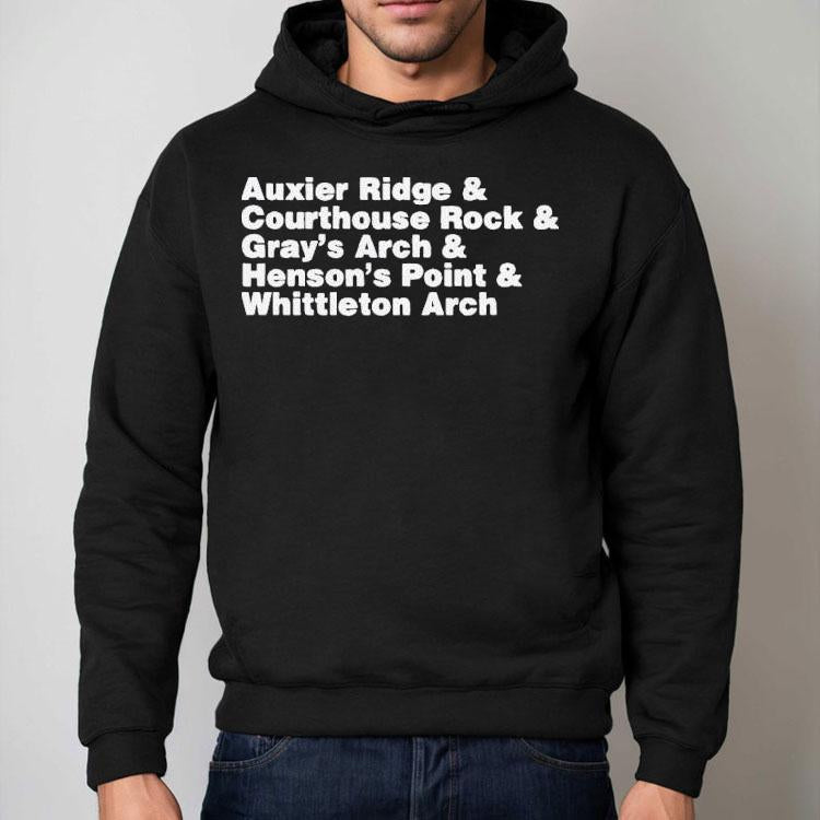 Auxier Ridge And Courthouse Rock And Gray's Arch And Henson's Point And Whittleton Arch Red River Gorge Shirt