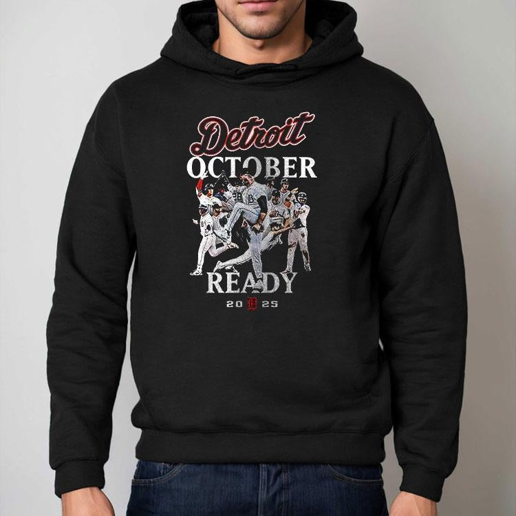 Detroit Tigers October Ready 2025 Name Roster Team Graphic Shirt