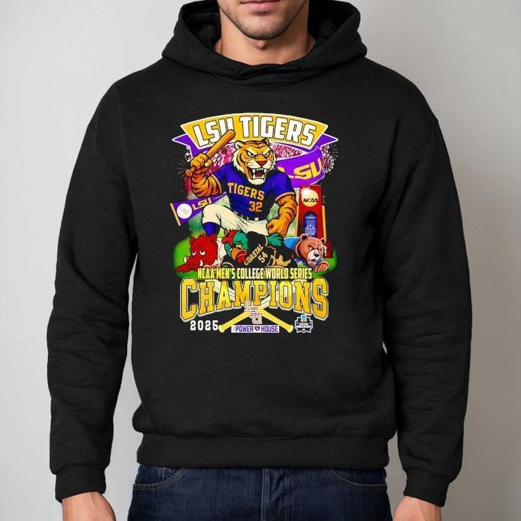 Lsu Tigers Mascot Ncaa Men's College World Series Champions 2025 Shirt