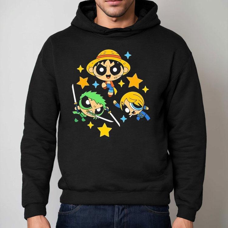 Monkey D Luffy Roronoa Zoro And Sanji From One Piece Style Of The Powerpuff Girls Shirt