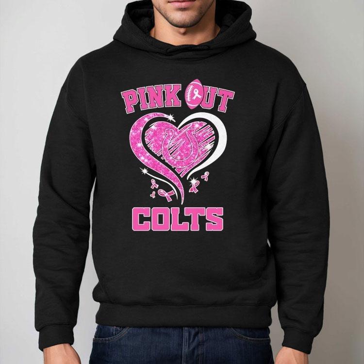 Pink Out Indianapolis Colts Football Heart Awareness Shirt