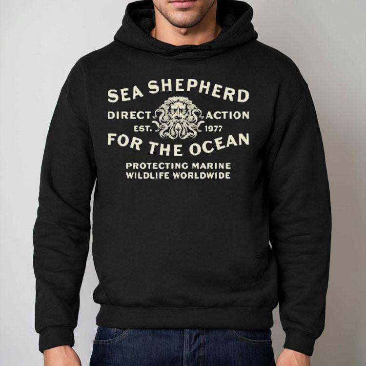 Sea Shepherd For The Ocean Protecting Marine Wildlife Worldwide Direct Action Poseidon Est 1977 Shirt