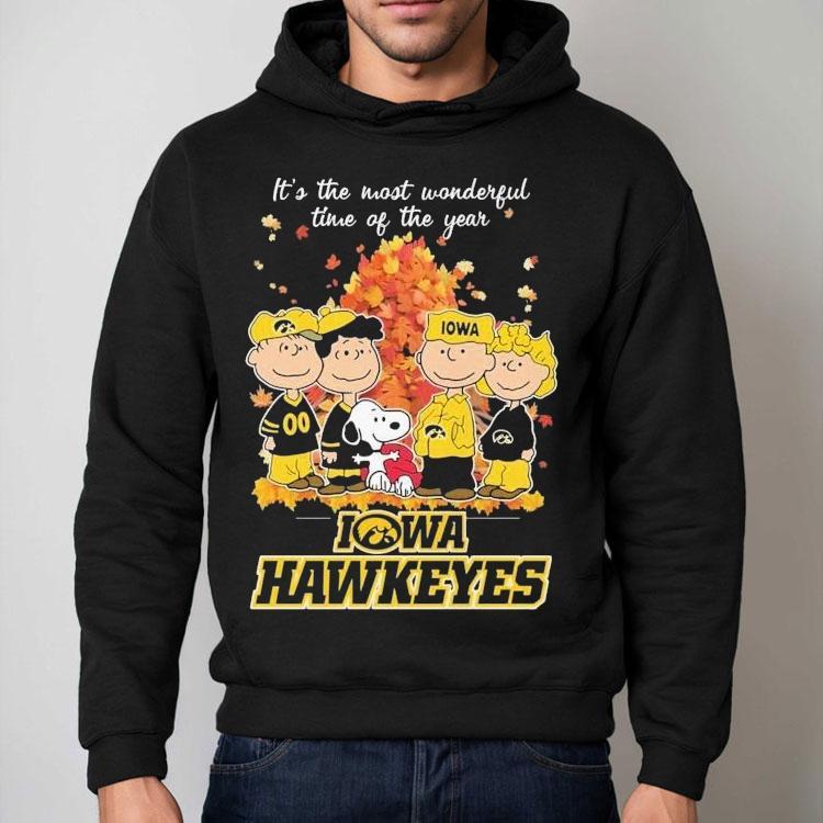 Snoopy And Friends The Peanuts Iowa Hawkeyes It's The Most Wonderful Time Of The Year Shirt