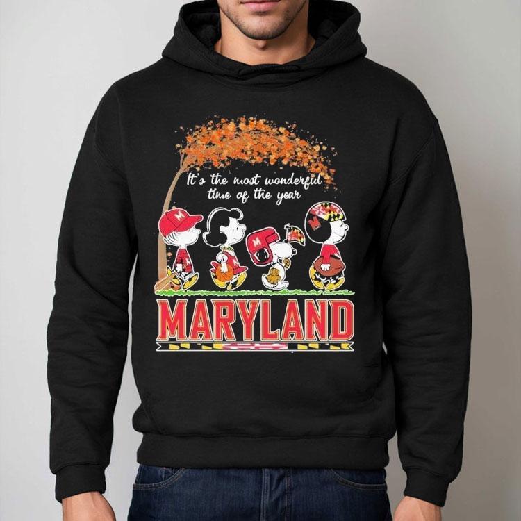 Snoopy The Peanuts Maryland Terrapins It's The Most Wonderful Time Of The Year Shirt