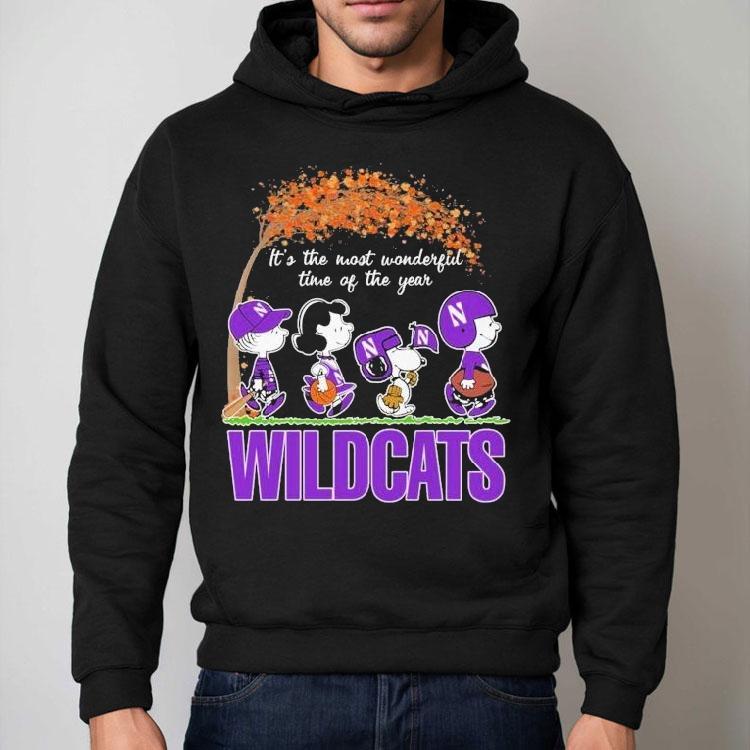 Snoopy The Peanuts Northwestern Wildcats It's The Most Wonderful Time Of The Year Shirt