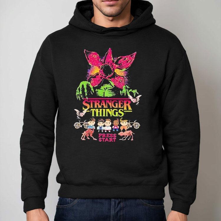 Stranger Things Press Start Flower Monster Shirt
