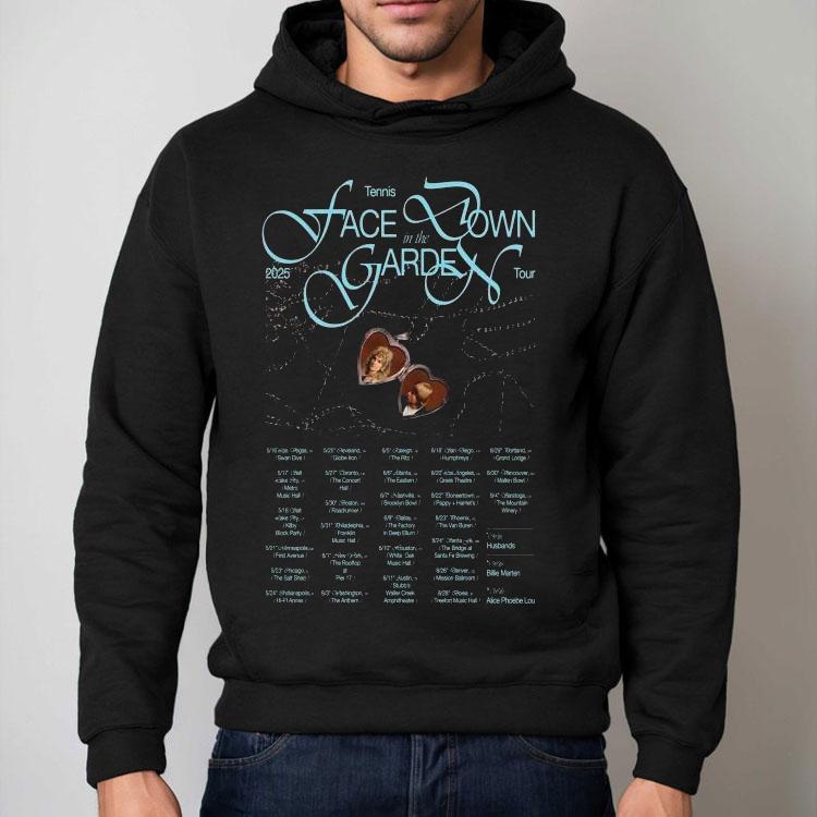 Tennis Face Down In The Garden 2025 The Farewell Tour Dates Shirt
