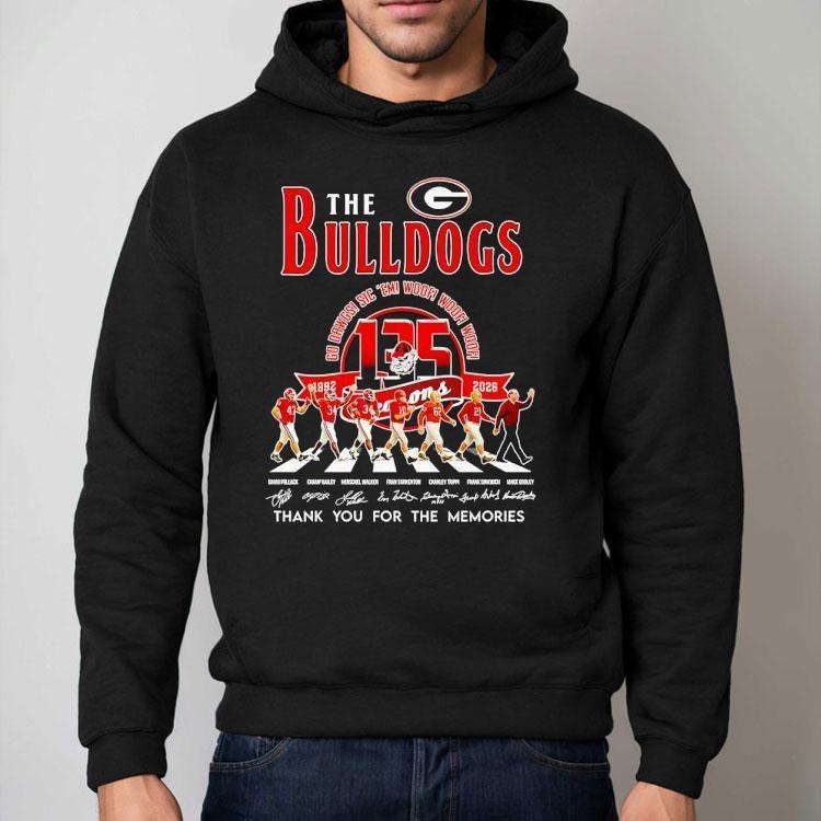 The Georgia Bulldogs Go Dawgs Sic 'em Woof Woof Woof Thank For The Memories Signatures Shirt