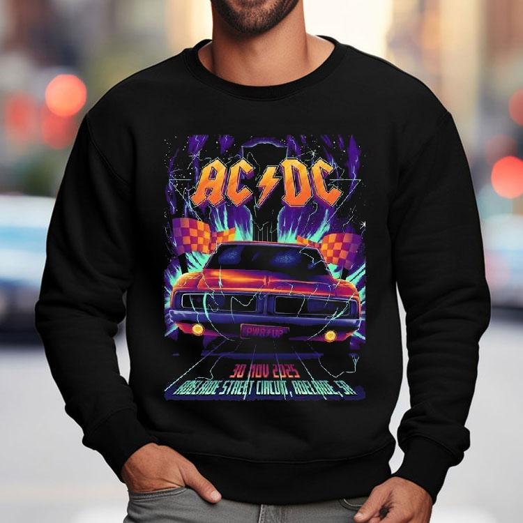 Acdc Adelaide Pwr Up Tour 2025 In South Australia At Adelaide Street Circuit On 30 November 2025 The Dodge Charger Shirt