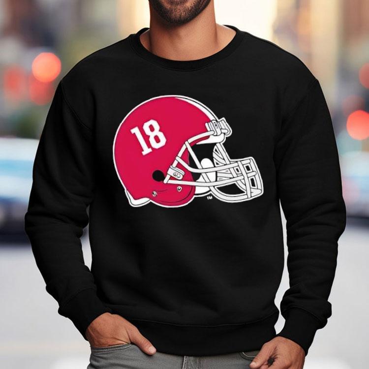 Alabama Crimson Tide Helmet Number 18 Shirt