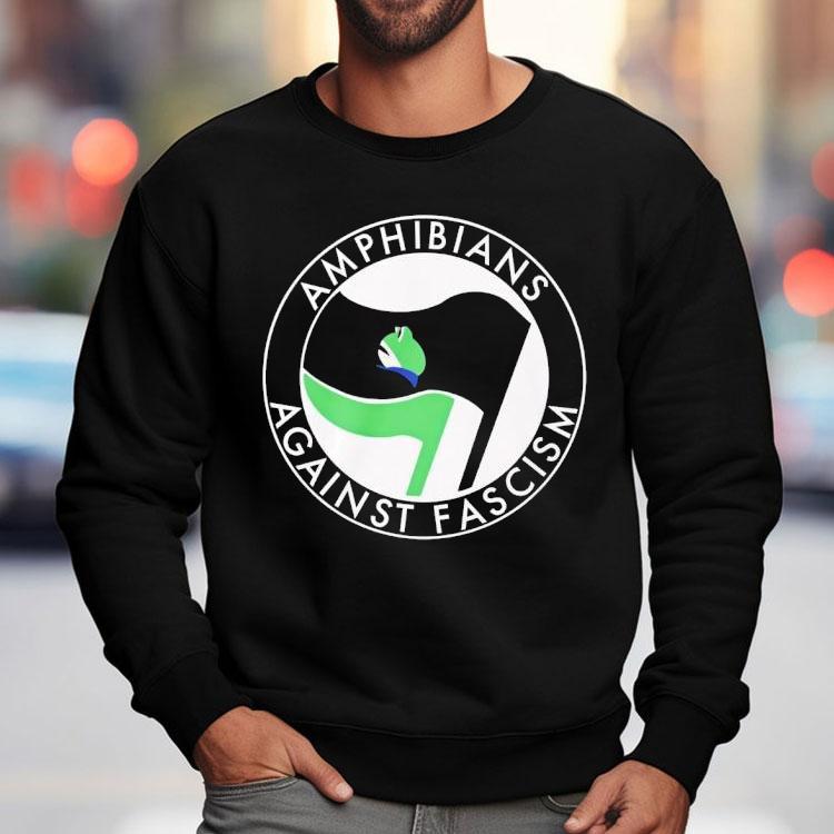 Amphibians Against Fascism Logo Frog Shirt