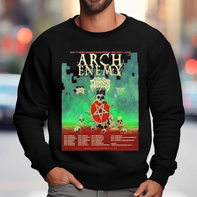 Arch Enemy North American Blood Dynasty 2025 Tour Tour Dates Shirt