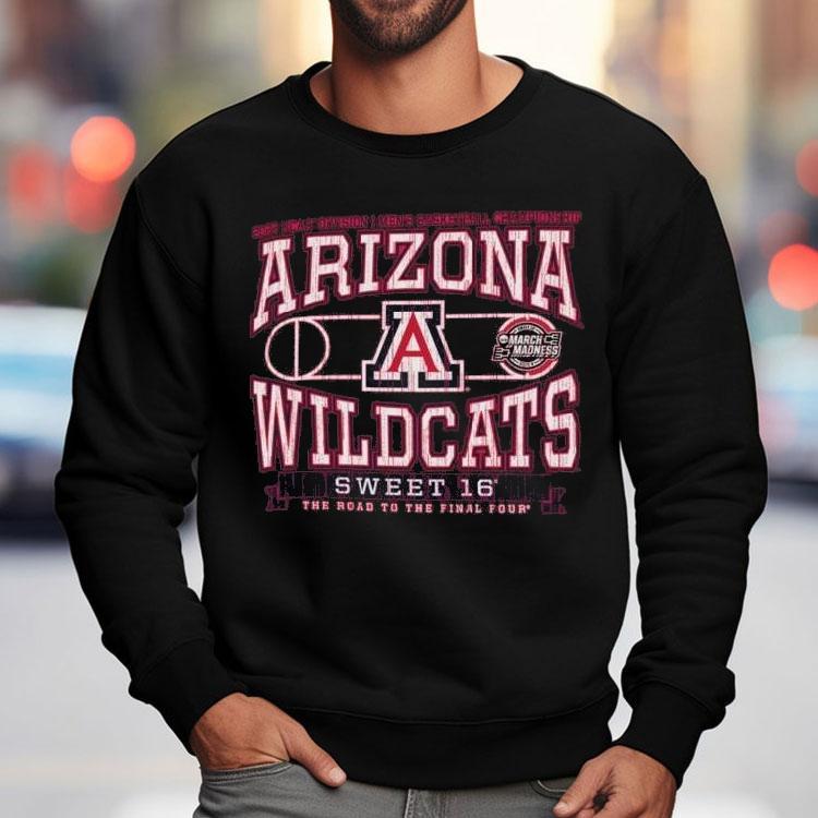Arizona Wildcats 2025 Ncaa Division I Men's Basketball Championship Sweet 16 The Road To The Final Four Shirt