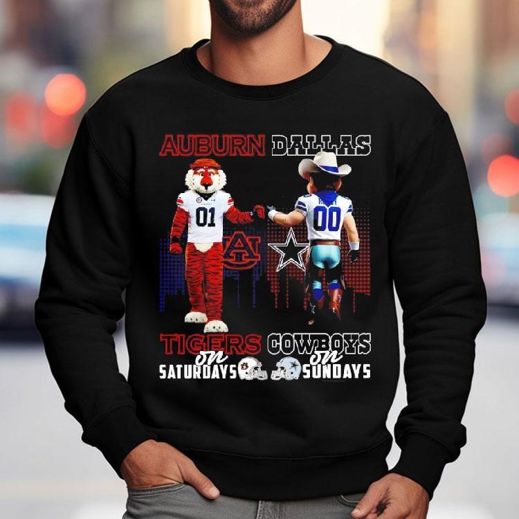 Auburn Tigers On Saturdays X Dallas Cowboys On Sundays Mascot Shirt