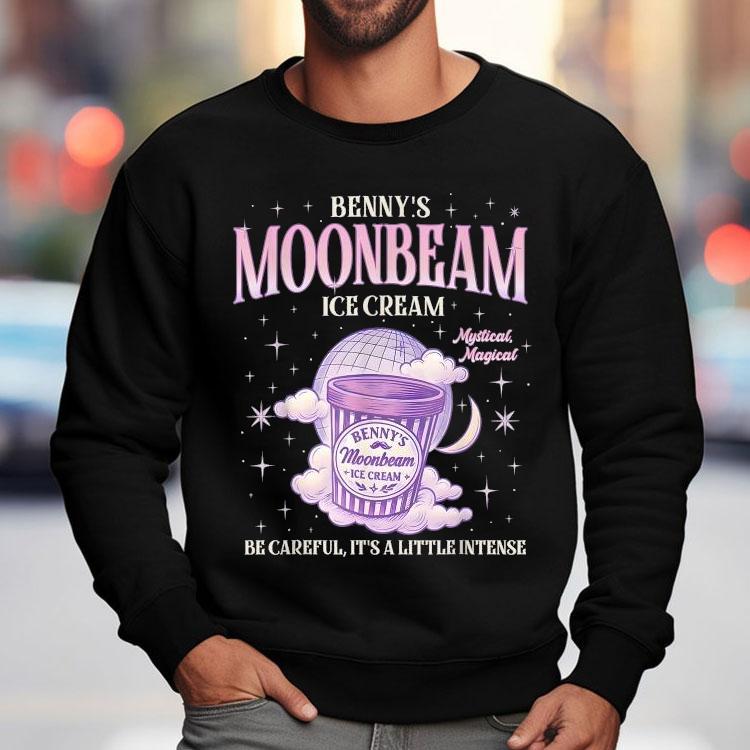 Benny's Moonbeam Ice Cream Be Careful It's A Little Intense Double Scoop Popsicle Shirt