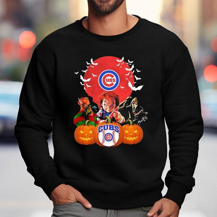 Chicago Cubs Chucky Freddy Krueger And Ghostface Horror Movie Halloween Shirt