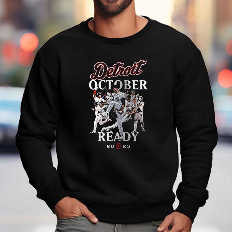 Detroit Tigers October Ready 2025 Name Roster Team Graphic Shirt