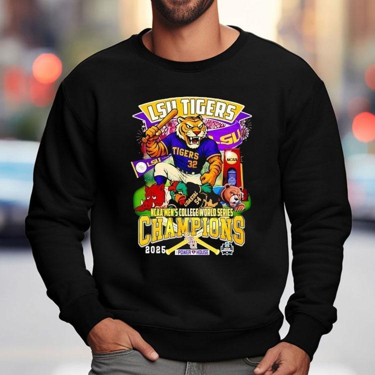 Lsu Tigers Mascot Ncaa Men's College World Series Champions 2025 Shirt