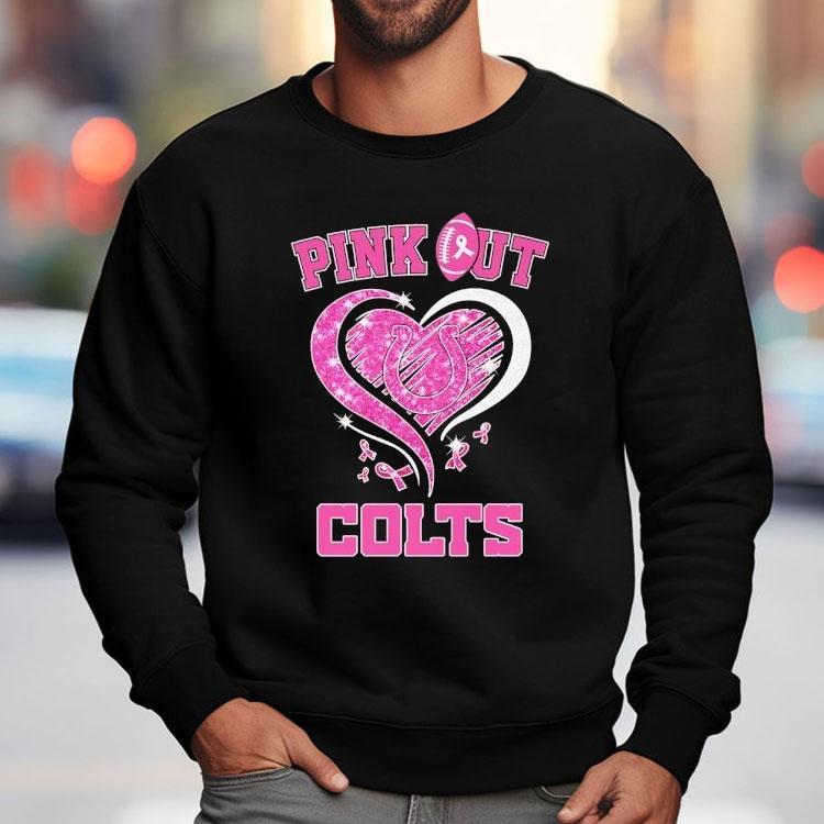 Pink Out Indianapolis Colts Football Heart Awareness Shirt
