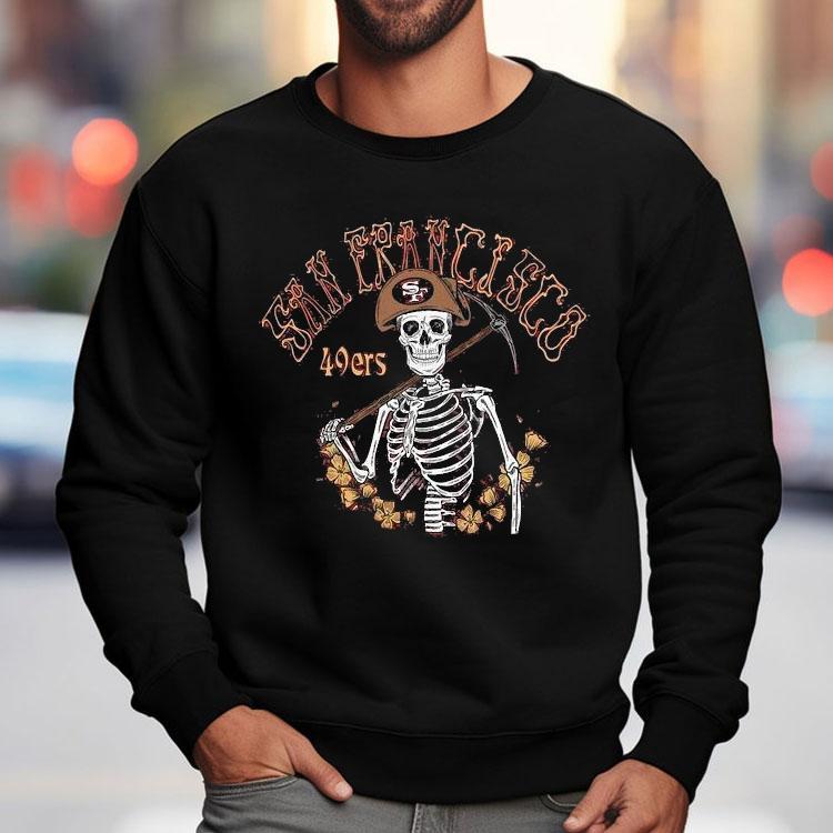 San Francisco 49ers Nfl X Grateful Dead Skeleton Shirt