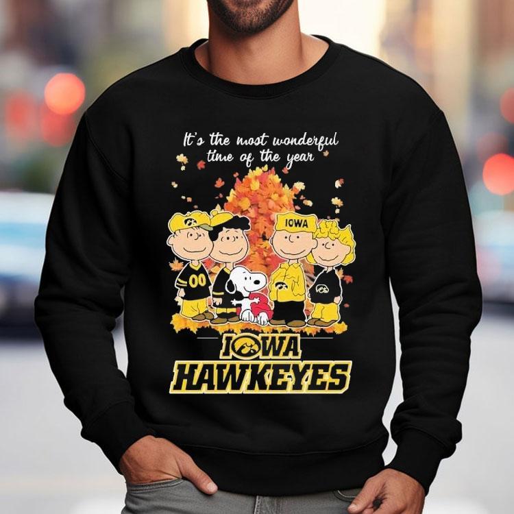 Snoopy And Friends The Peanuts Iowa Hawkeyes It's The Most Wonderful Time Of The Year Shirt